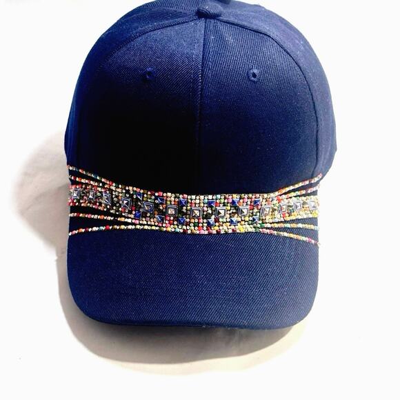 Handmade Rhinestone Hip Hop Boho Bling style Streetwear Baseball Cap Hat - Picture 8 of 9